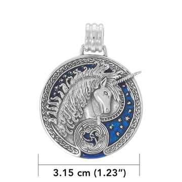 Silver Celtic Unicorn Enamel Pendant By Courtney Davis TP3432 - Jewelry